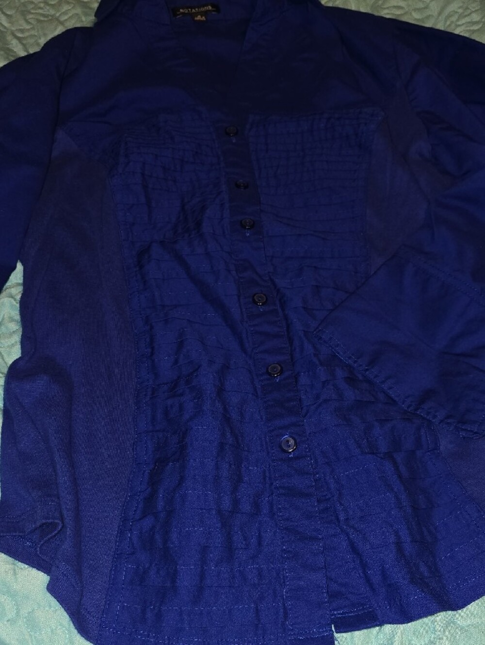 Notations Blue Tuxedo Style With Stretch Sides - Picture 4 of 6